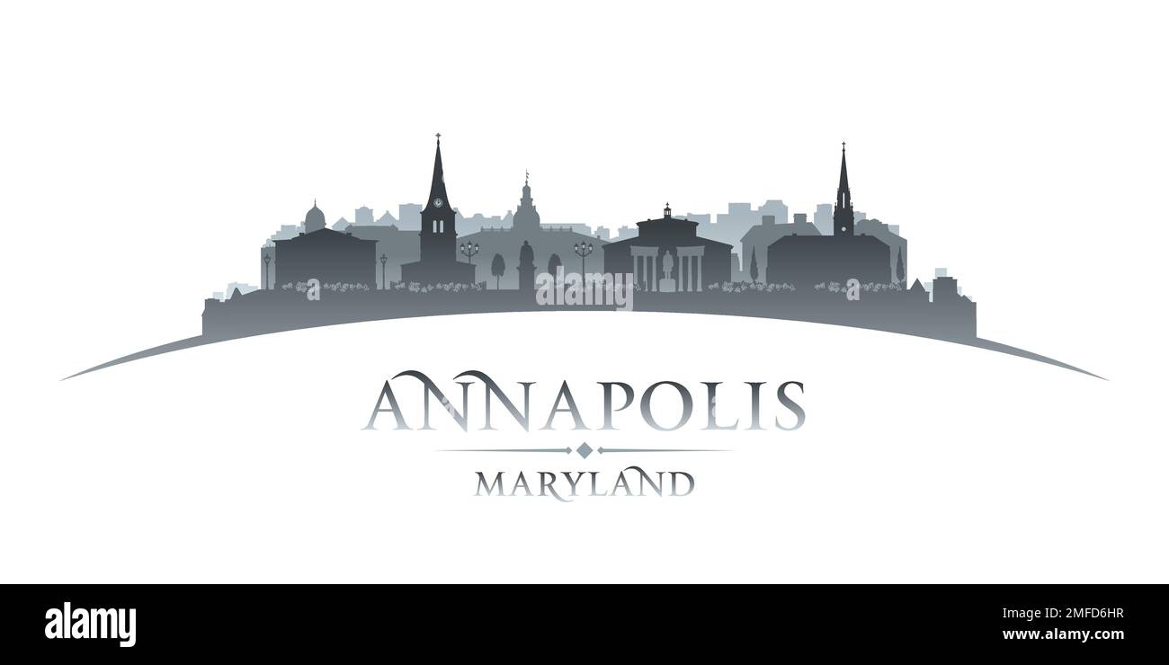 Annapolis Maryland city skyline silhouette. Vector illustration Stock 