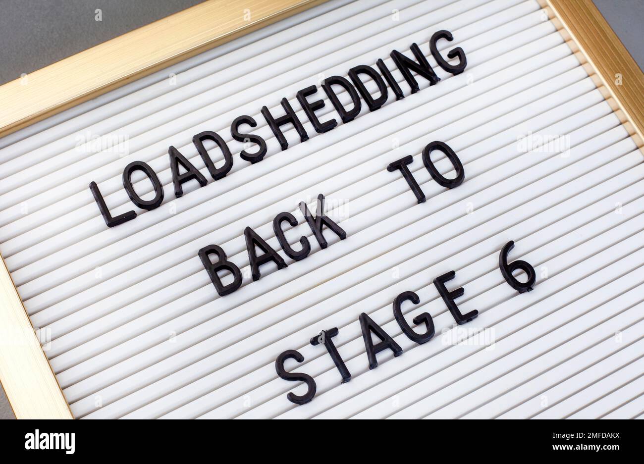 Load shedding back to stage 6, South African power crisis Stock Photo