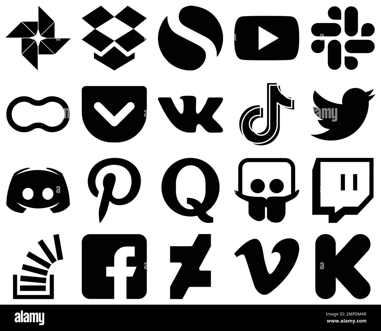 Flat Circle White Icon Set message. douyin. discord and twitch 20 Stylish  Icons Stock Vector Image & Art - Alamy