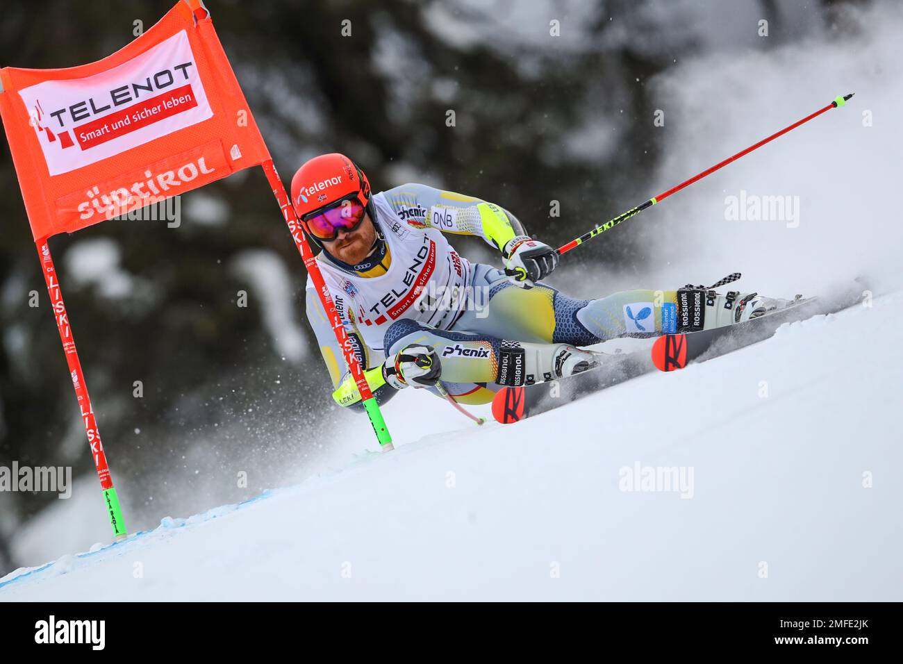 Norway's Leif Kristian Nestvold Haugen speeds down the course during an alpine ski, men's World