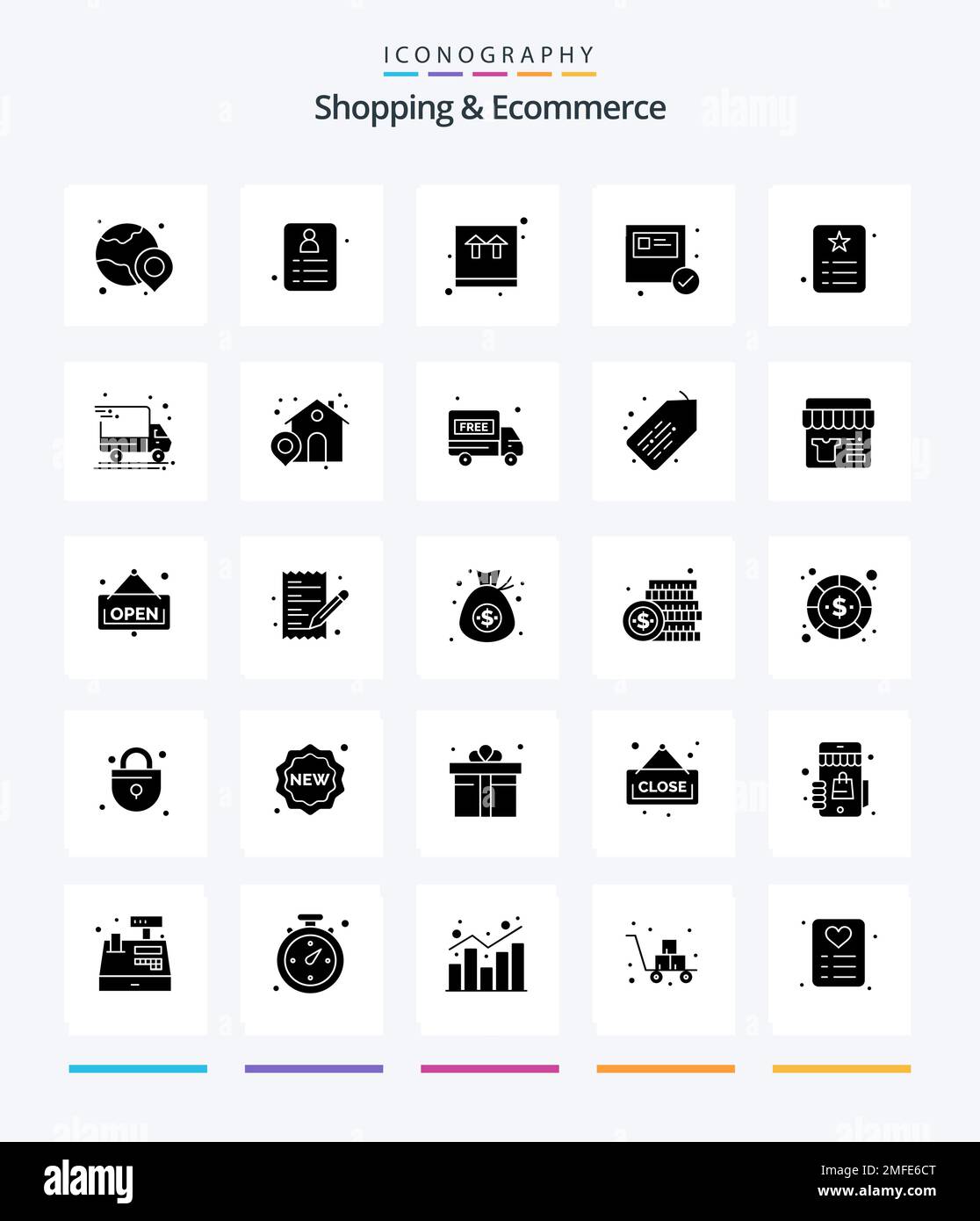 Creative Shopping & Ecommerce 25 Glyph Solid Black icon pack Such As ...