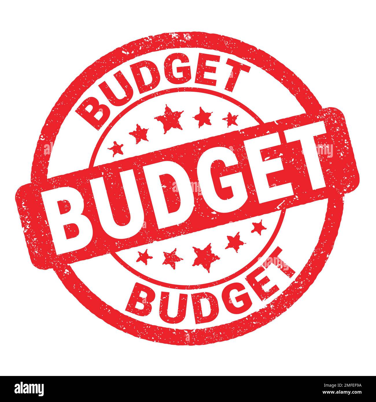 BUDGET text written on red grungy stamp sign Stock Photo - Alamy