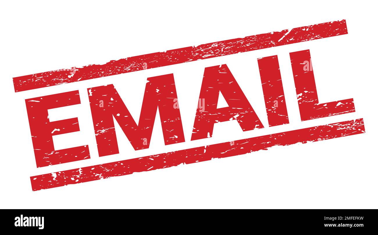 EMAIL text written on red rectangle stamp sign Stock Photo - Alamy