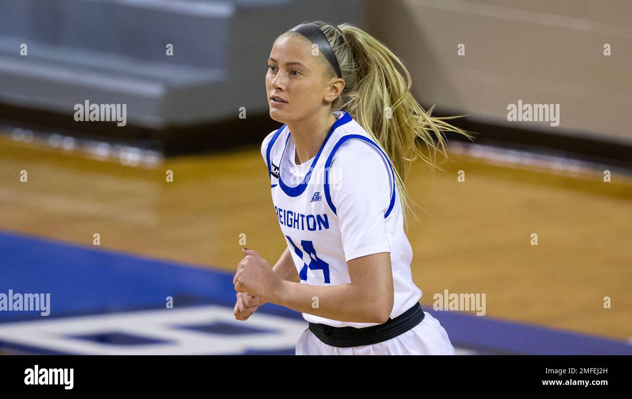 Creighton forward Mallory Brake (14) playing against Nebraska during an