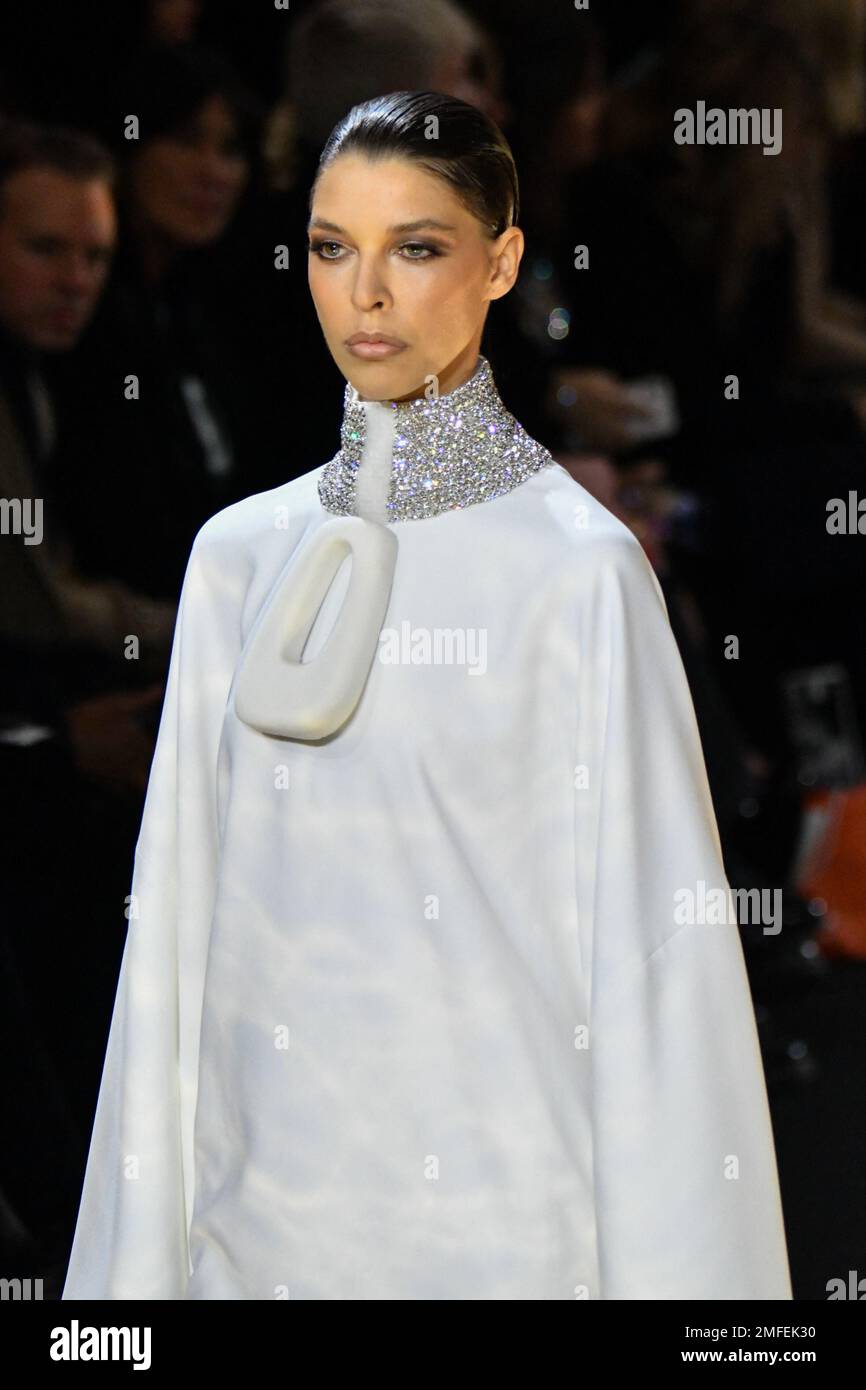 A model walks the runway at the Stephane Rolland Runway Haute Couture ...