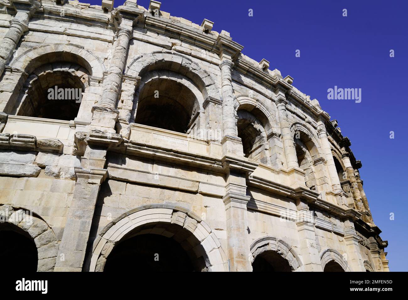 Nimes city arene France ancient Roman Arena Stock Photo