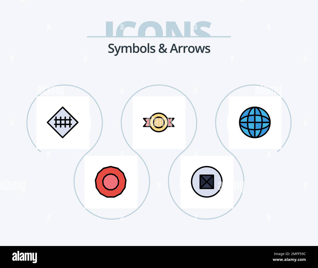 Symbols and Arrows Line Filled Icon Pack 5 Icon Design. . zoom