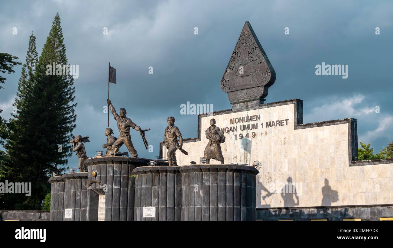 Yogyakarta, Indonesia - January 14, 2023: Landscape photo of Serangan Umum 1 Maret 1949 Monument, a memorial to Indonesian freedom fighters, is locate Stock Photo
