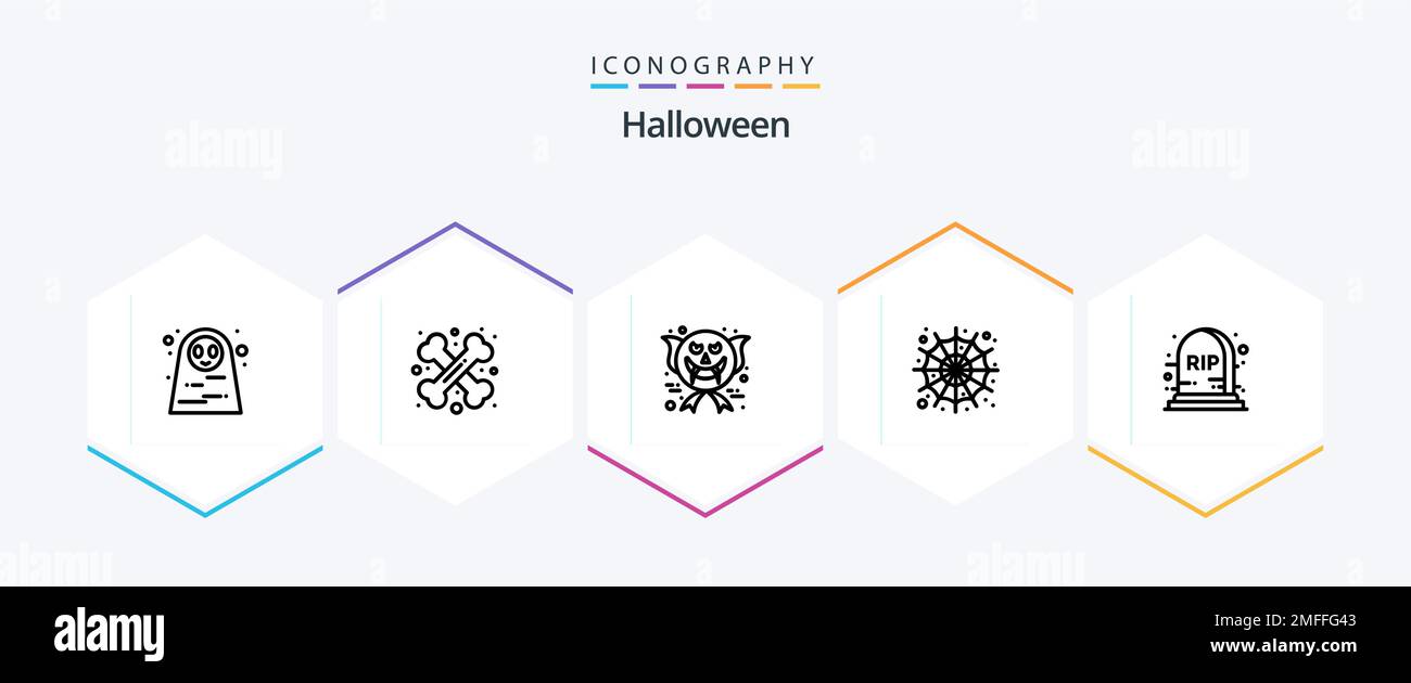 Halloween 25 Line icon pack including halloween. spider web. sign