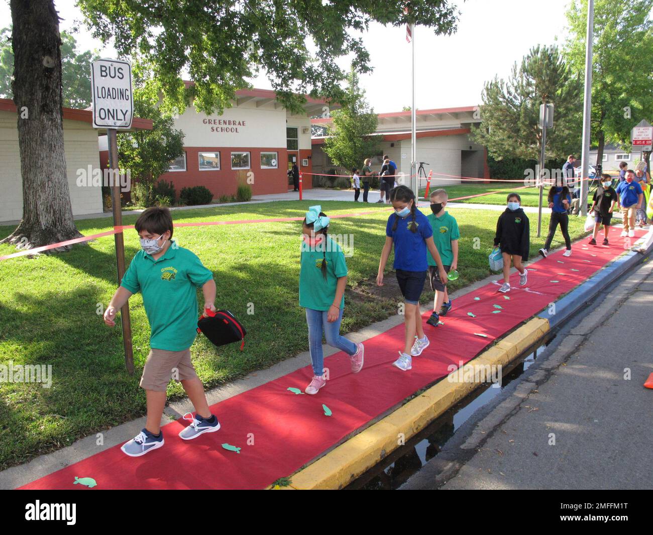 FILE In this Aug. 18, 2020, file photo, students return to Greenbrae