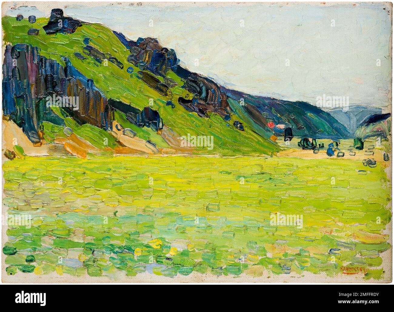 Wassily Kandinsky, Kallmünz: Light Green Mountains, landscape painting in oil on canvas mounted on cardboard, 1903 Stock Photo