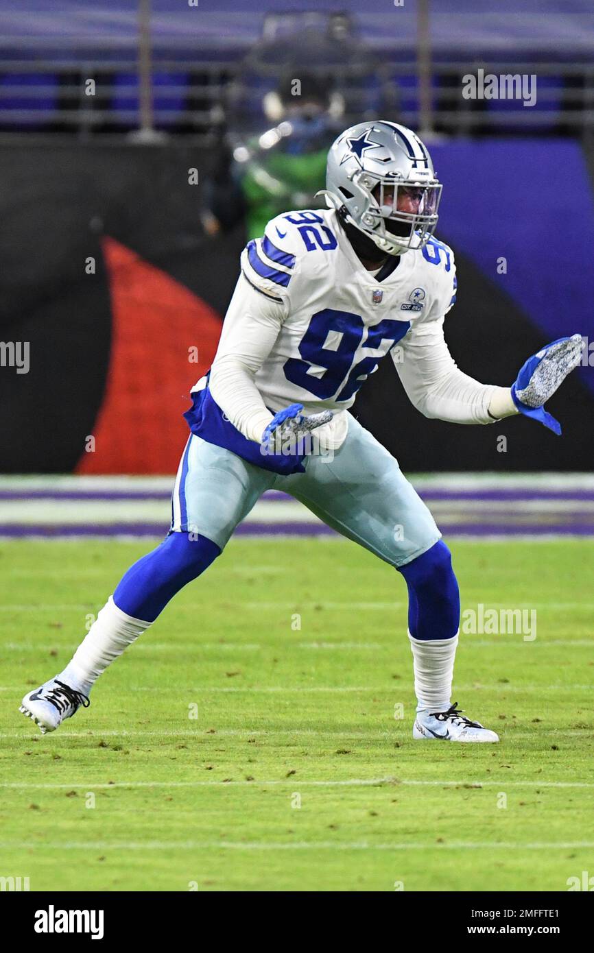 Oct 6, 2019: Dallas Cowboys defensive end Dorance Armstrong #92 reaches for Green  Bay Packers quarterback Aaron Rodgers #12 for a sack during an NFL game  between the Green Bay Packers and