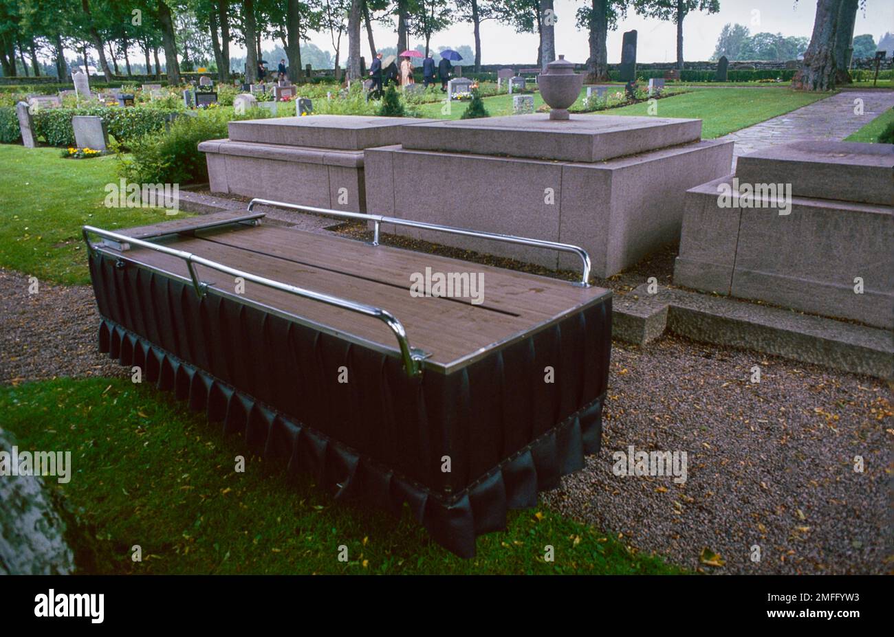 The catafalque is left empty after the funeral Stock Photo Alamy