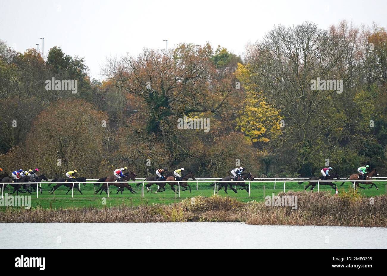 Huntingdon Races File photo dated 04-12-2022 of Runners and riders at Huntingdon ...