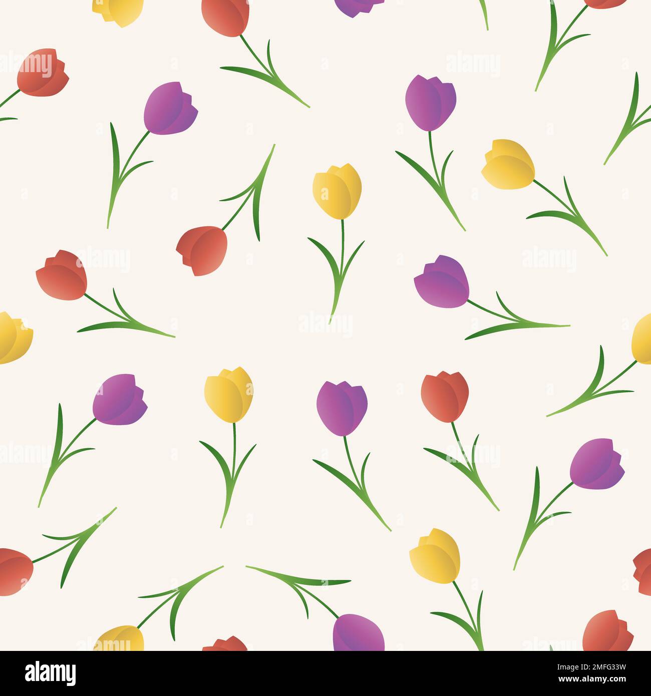 Seamless floral pattern with tulips. Vector illustration Stock Vector