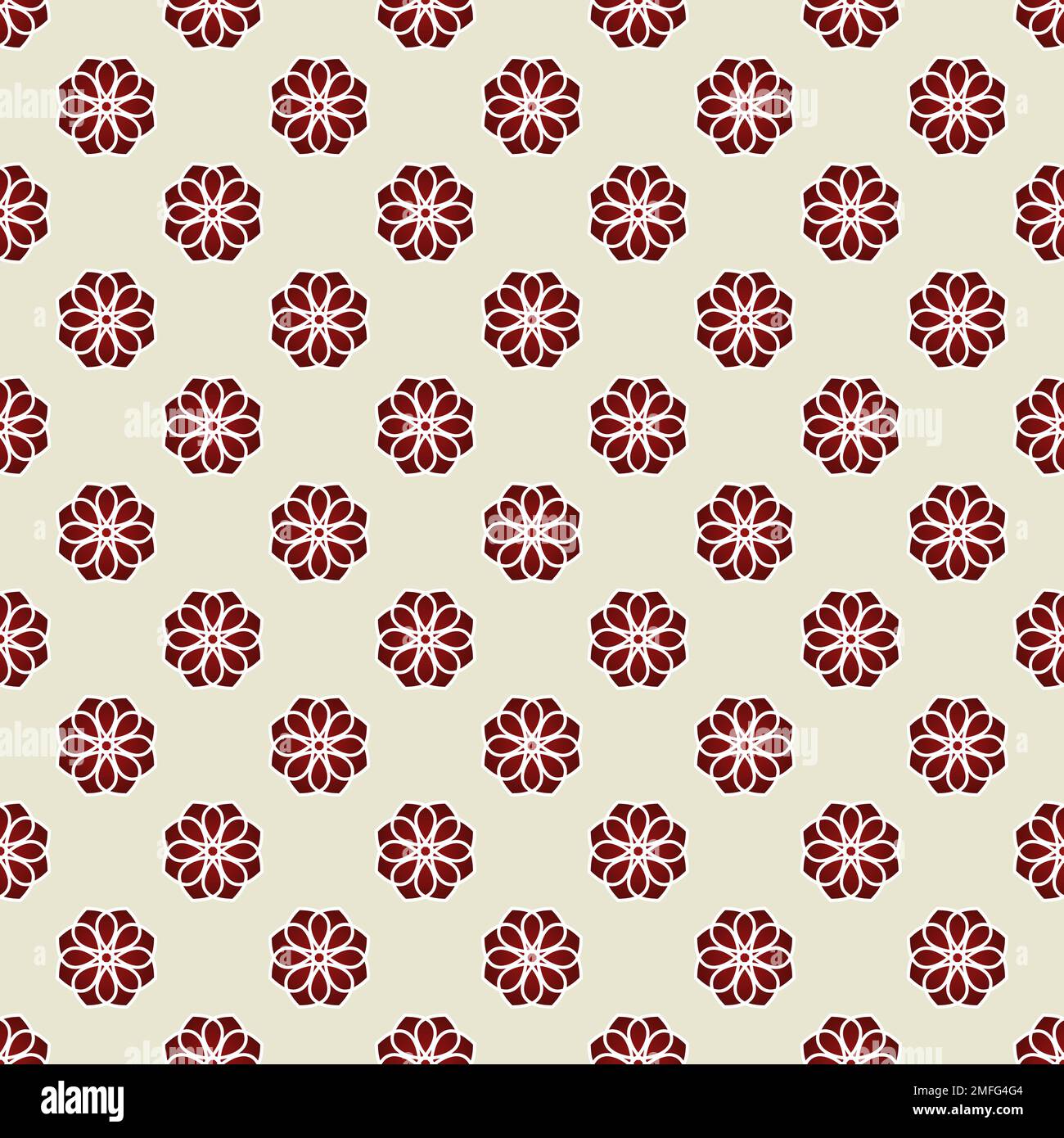 Flower geometric seamless pattern. Vector illustration Stock Vector