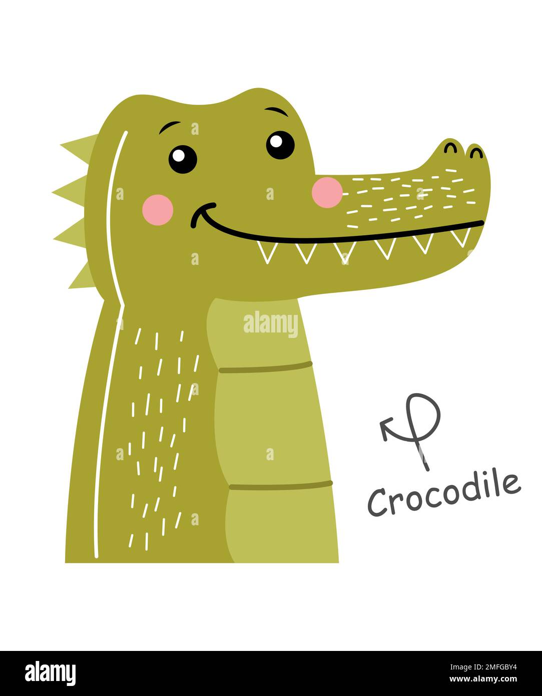 Crocodile . Cartoon character . Vector . Stock Vector