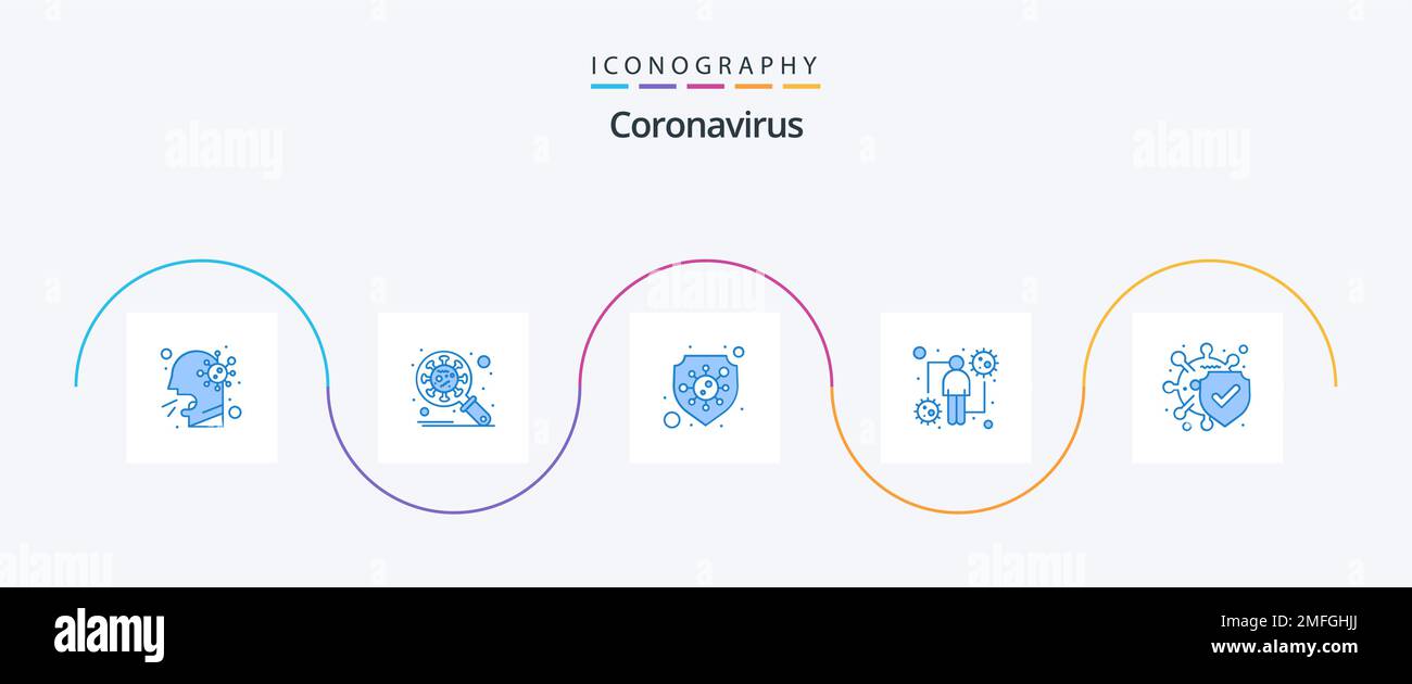 Coronavirus Blue 5 Icon Pack Including viral. human. virus. host. virus ...