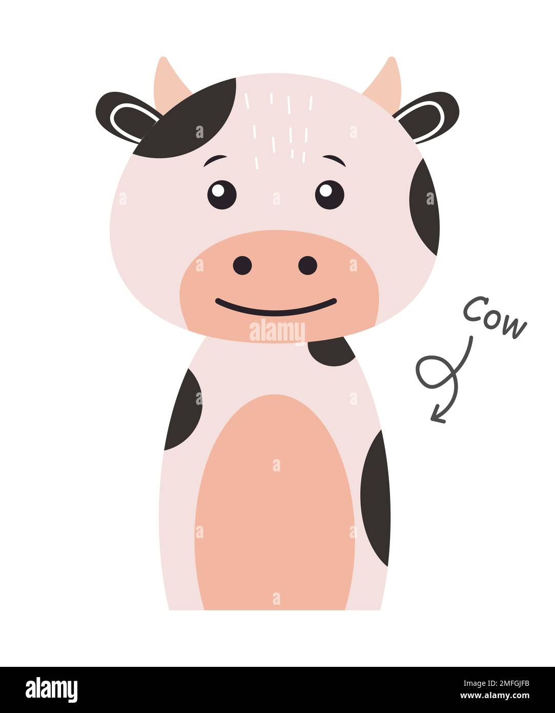 Cow . Cartoon character . Vector . Stock Vector