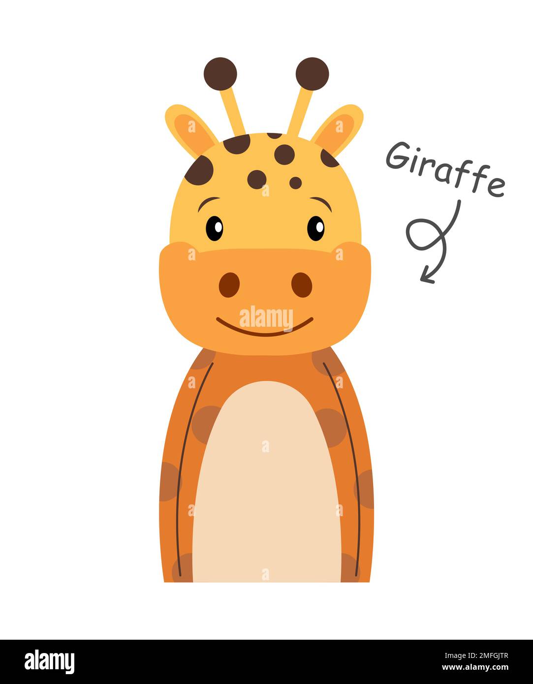 Giraffe . Cartoon character . Vector . Stock Vector