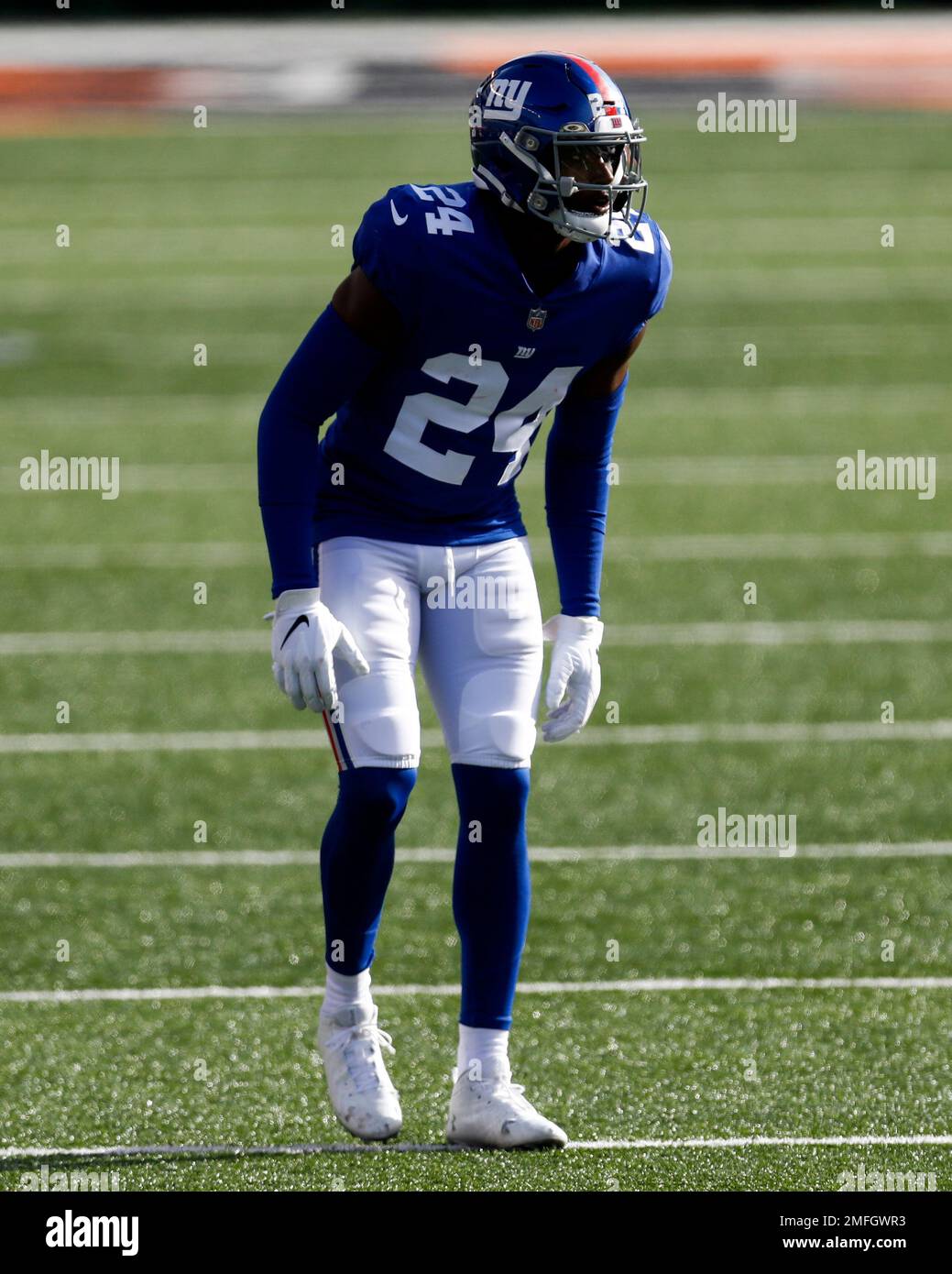New York Giants cornerback James Bradberry (24) plays the field during an NFL football game