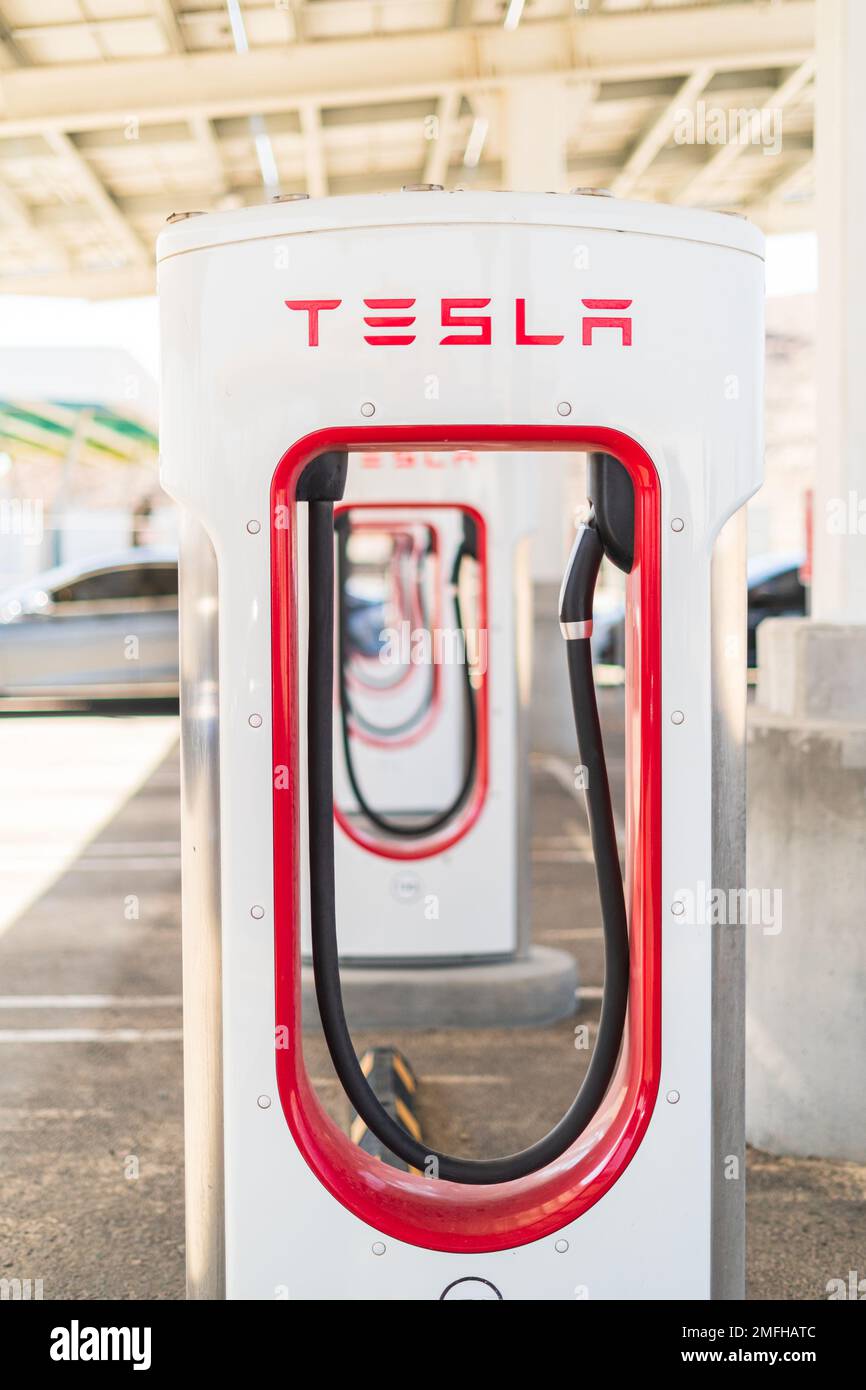 Tesla charging station Stock Photo Alamy