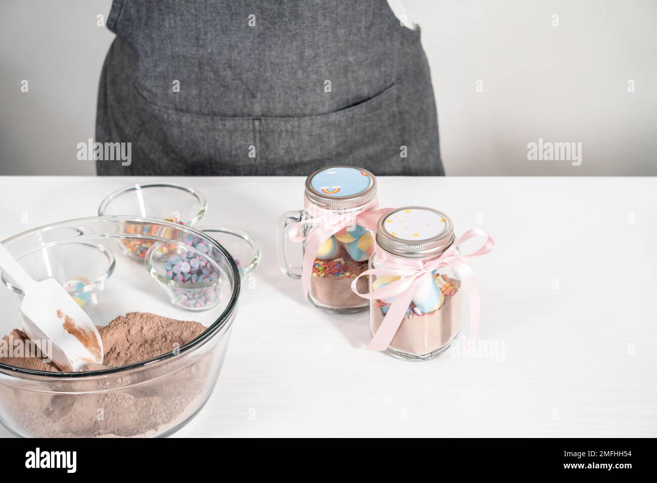 Unicorn hot chocolate mix Stock Photo
