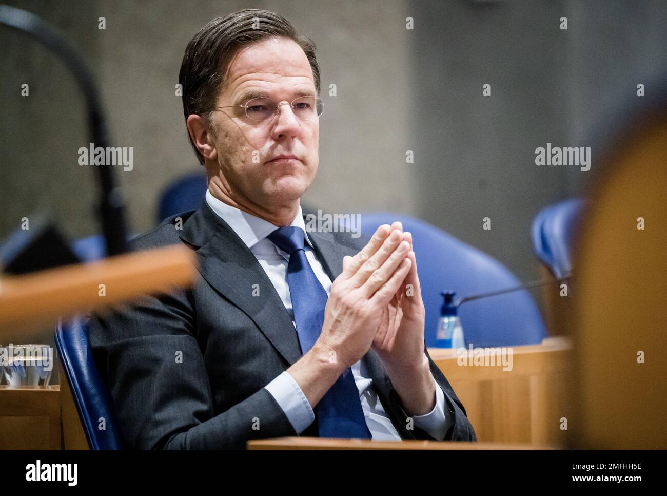 THE HAGUE - (VLNR) Prime Minister Mark Rutte, during a debate about apologies for the Dutch slavery past and an awareness fund to be set up in the House of Representatives. ANP BART MAAT netherlands out - belgium out Stock Photo