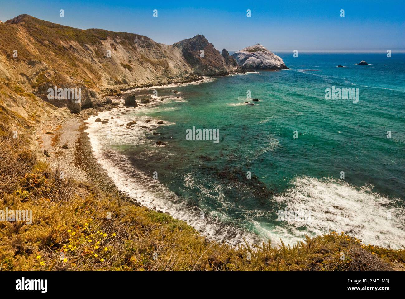 Bay and beach in Willow Creek Area, Big Sur, California, USA Stock Photo