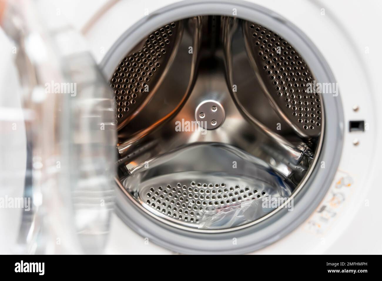 closeup of the metal drum of a modern washing machine Stock Photo Alamy