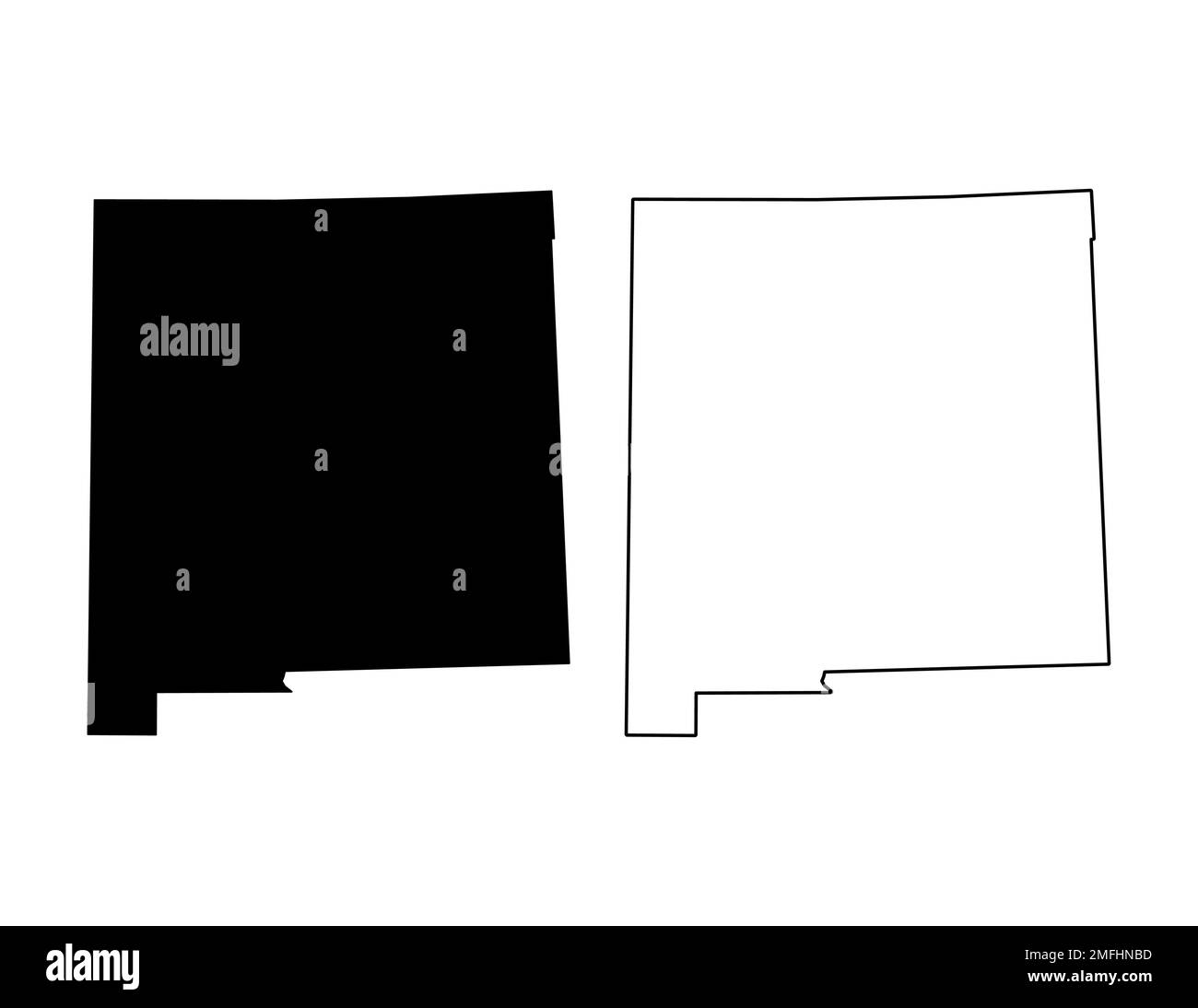 Set of New Mexico map, united states of america. Flat concept vector