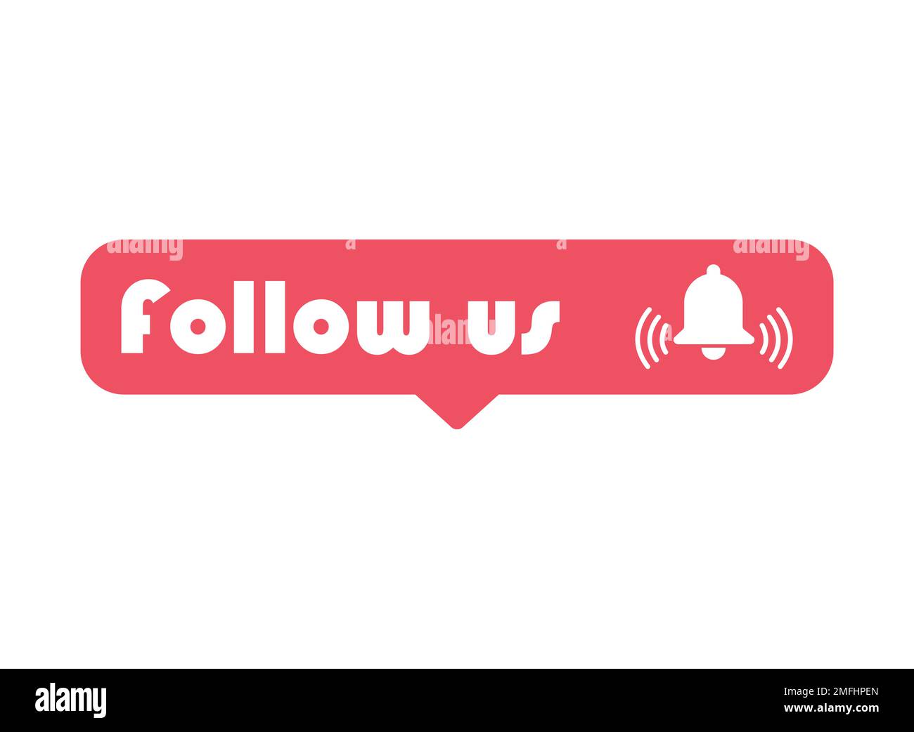 Follow us graphic concept symbol, speech button web label, vector illustration . Stock Vector