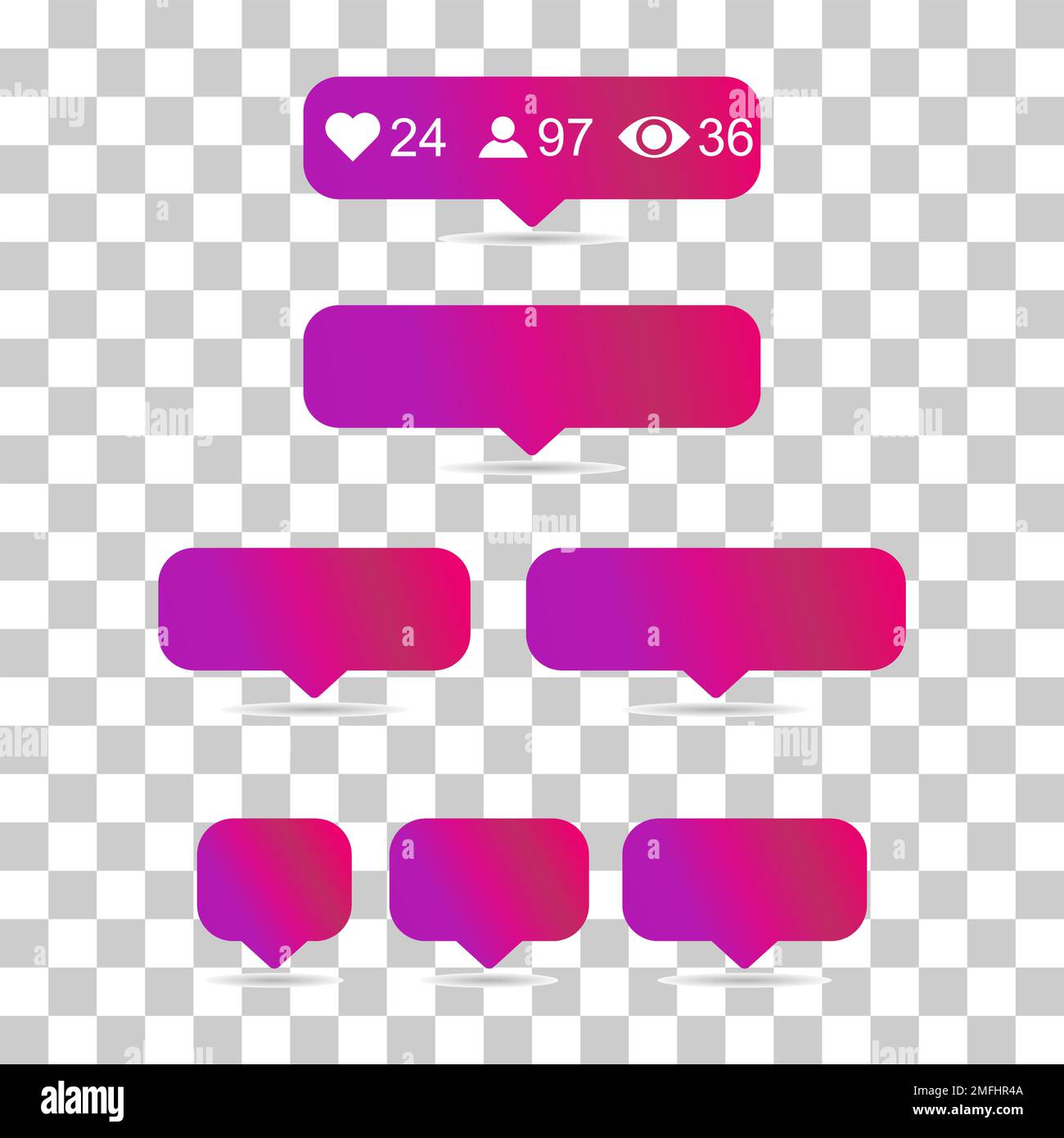 Set of Interface buttons web design shadow, social media icon symbol ...