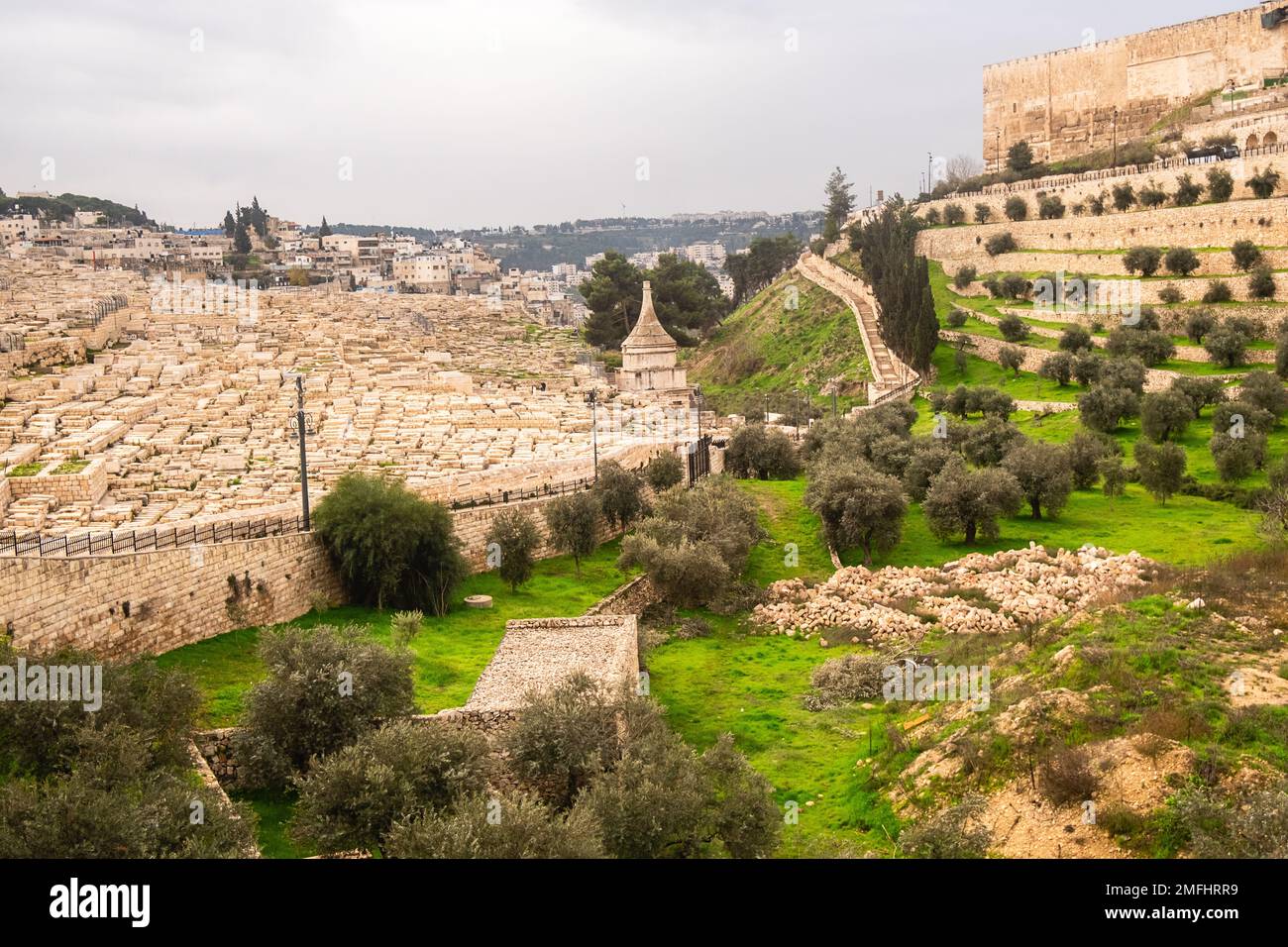 Mount of Olives in Jerusalem. Ancient sacred cemetery Stock Photo - Alamy