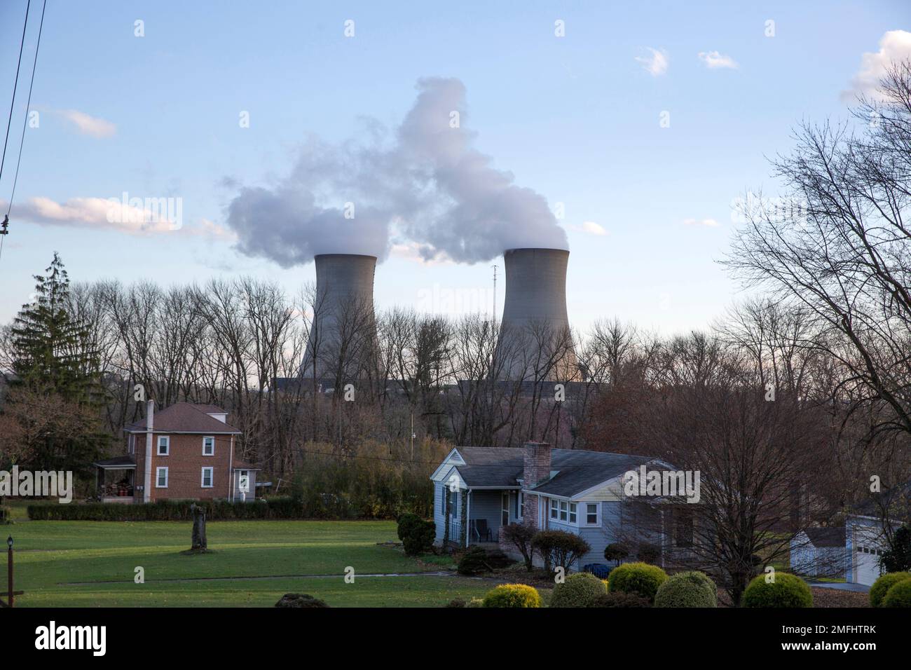 The cooling towers of Exelon Corporation's Limerick Generating Station ...