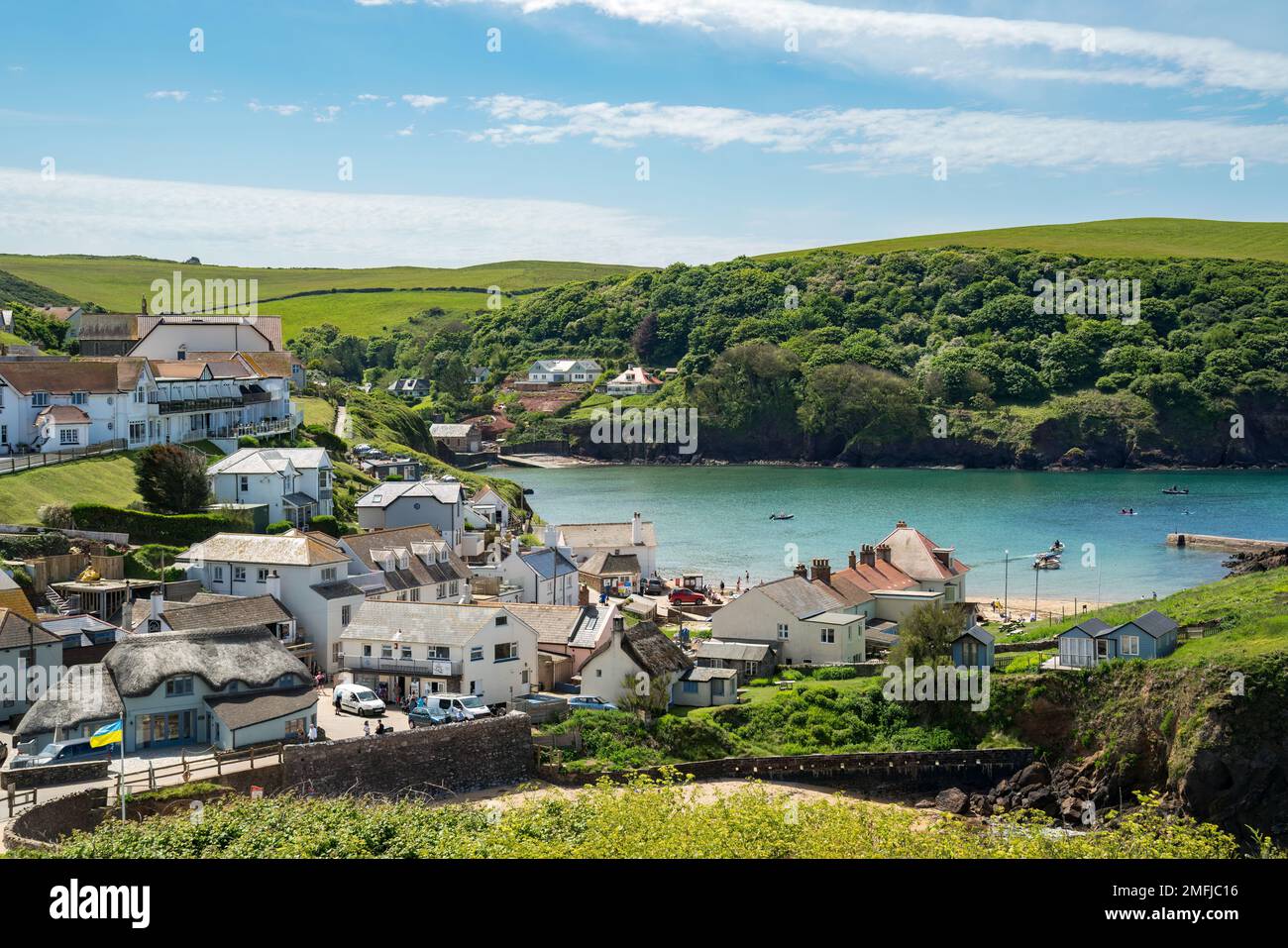 HOPE COVE, DEVON, UK. MAY 22. View of Hope Cove in Devon on May 22, 2022. Unidentified people Stock Photo