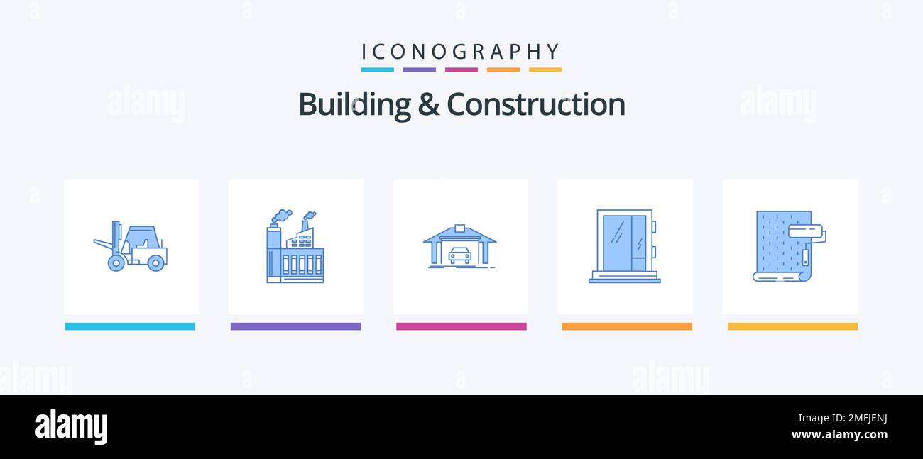 Building And Construction Blue 5 Icon Pack Including repair. building ...