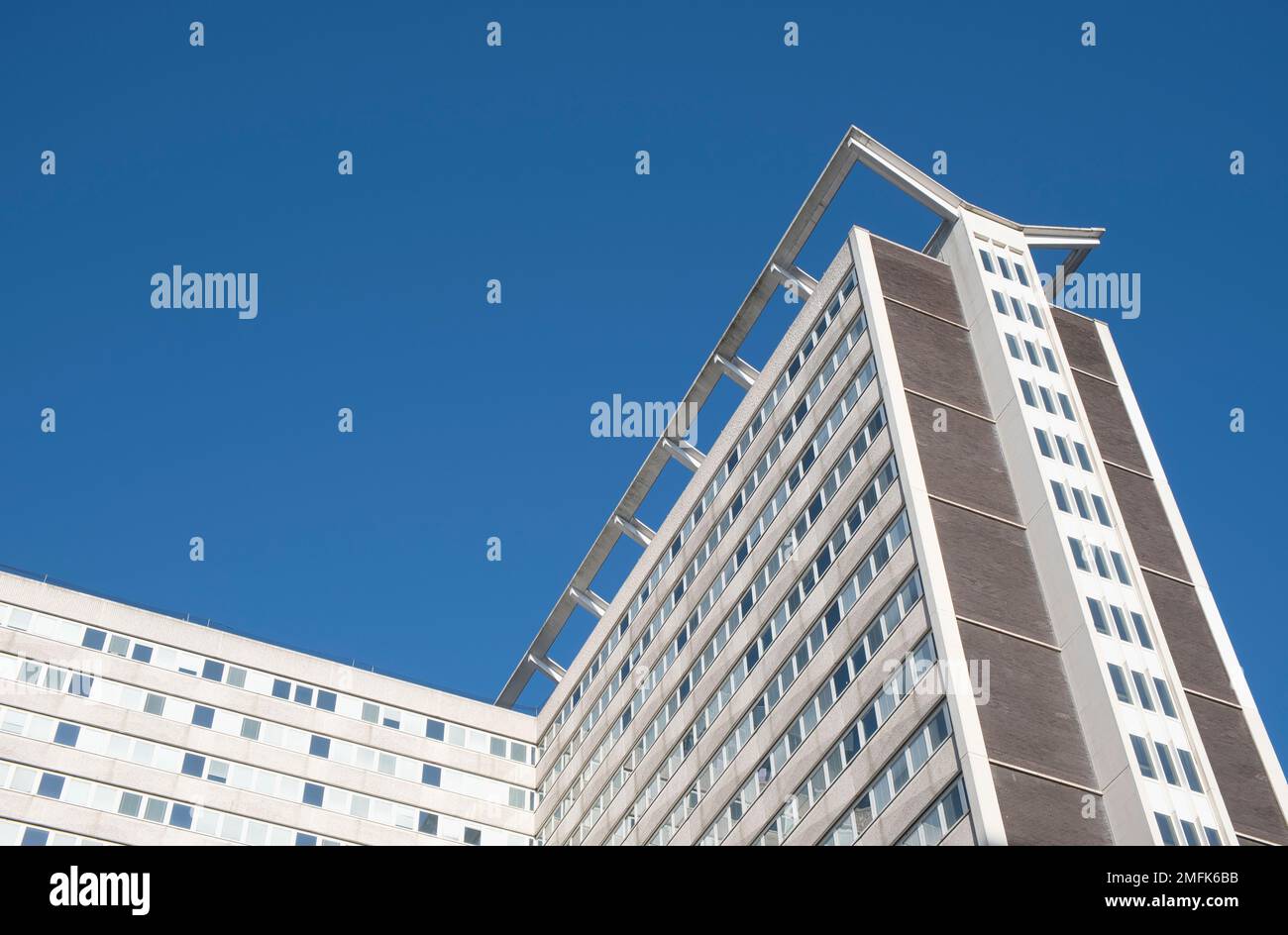 Exterior of Lunar House in Croydon, completed in 1970 by Harry Hyams