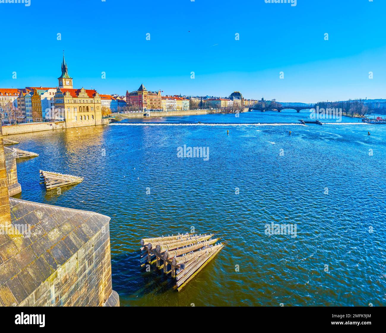 The small wooden icebreakers at Charles Bridge are the notable ...