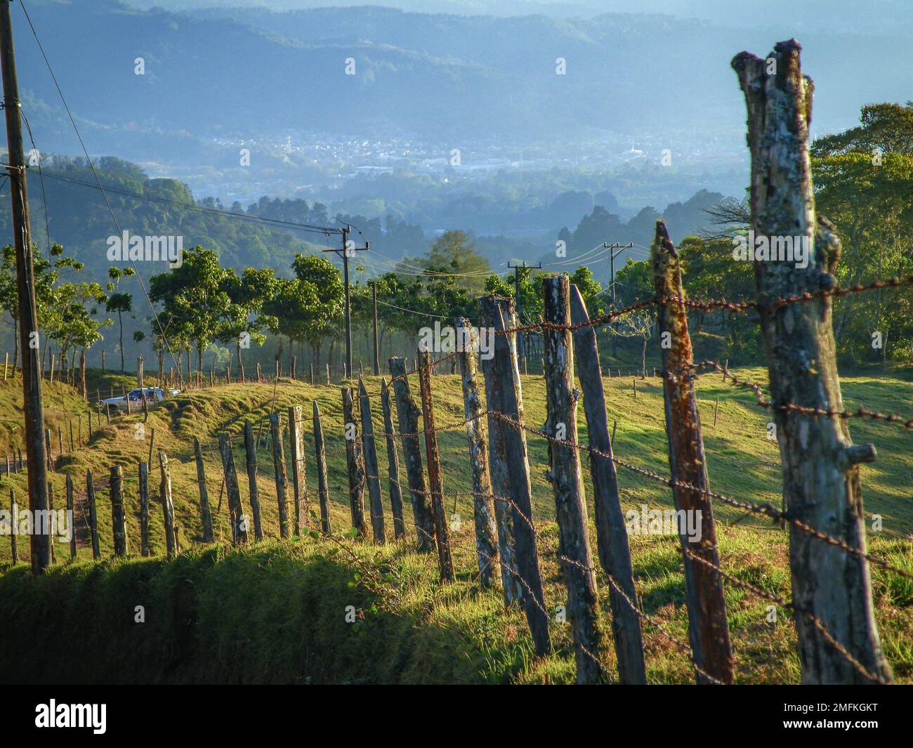 A beautiful view of green field in Costa Rica in Central America Stock ...
