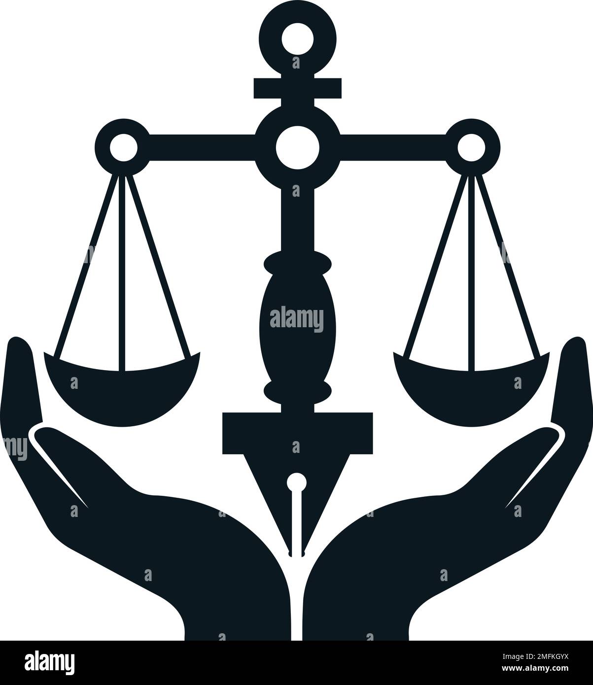 Attorney at law logo icon vector graphic design stock vector image