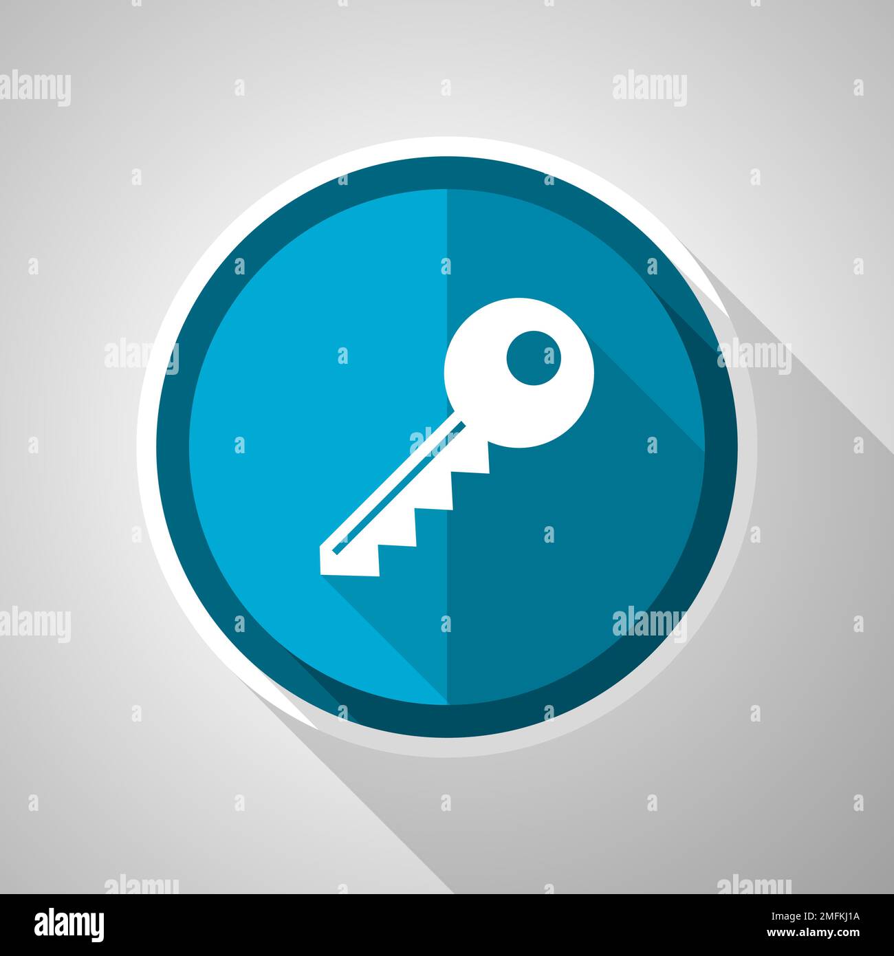 Key symbol, flat design vector blue icon with long shadow Stock Vector ...