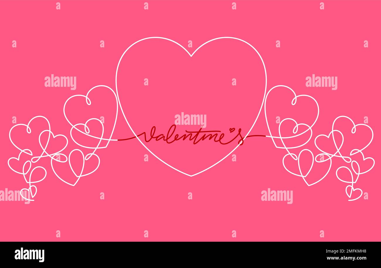 heart line art in continuous line drawing style vector illustration ...
