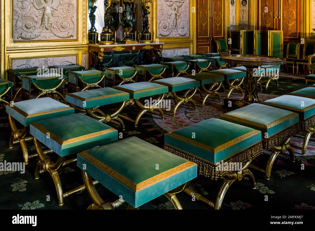 FONTAINBLEAU, FRANCE - MAY 16, 2015: It is part of the premises of the Queen's boudoir. Stock Photo