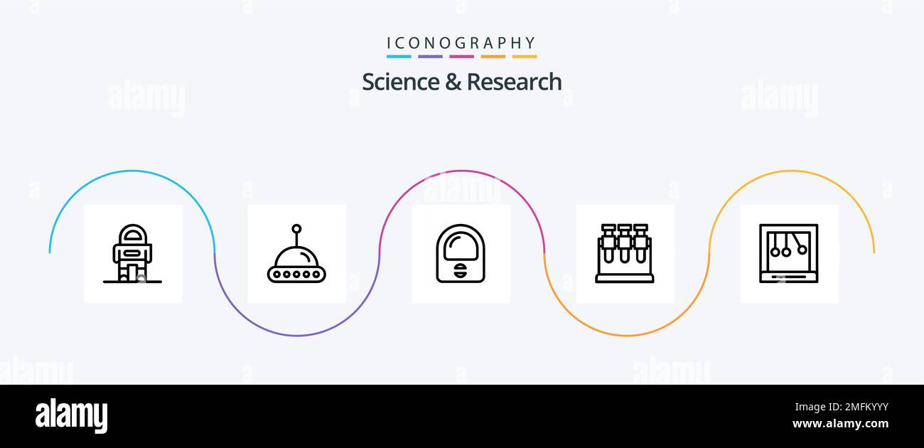 Science Line 5 Icon Pack Including . newton. helmet. cradle. science ...