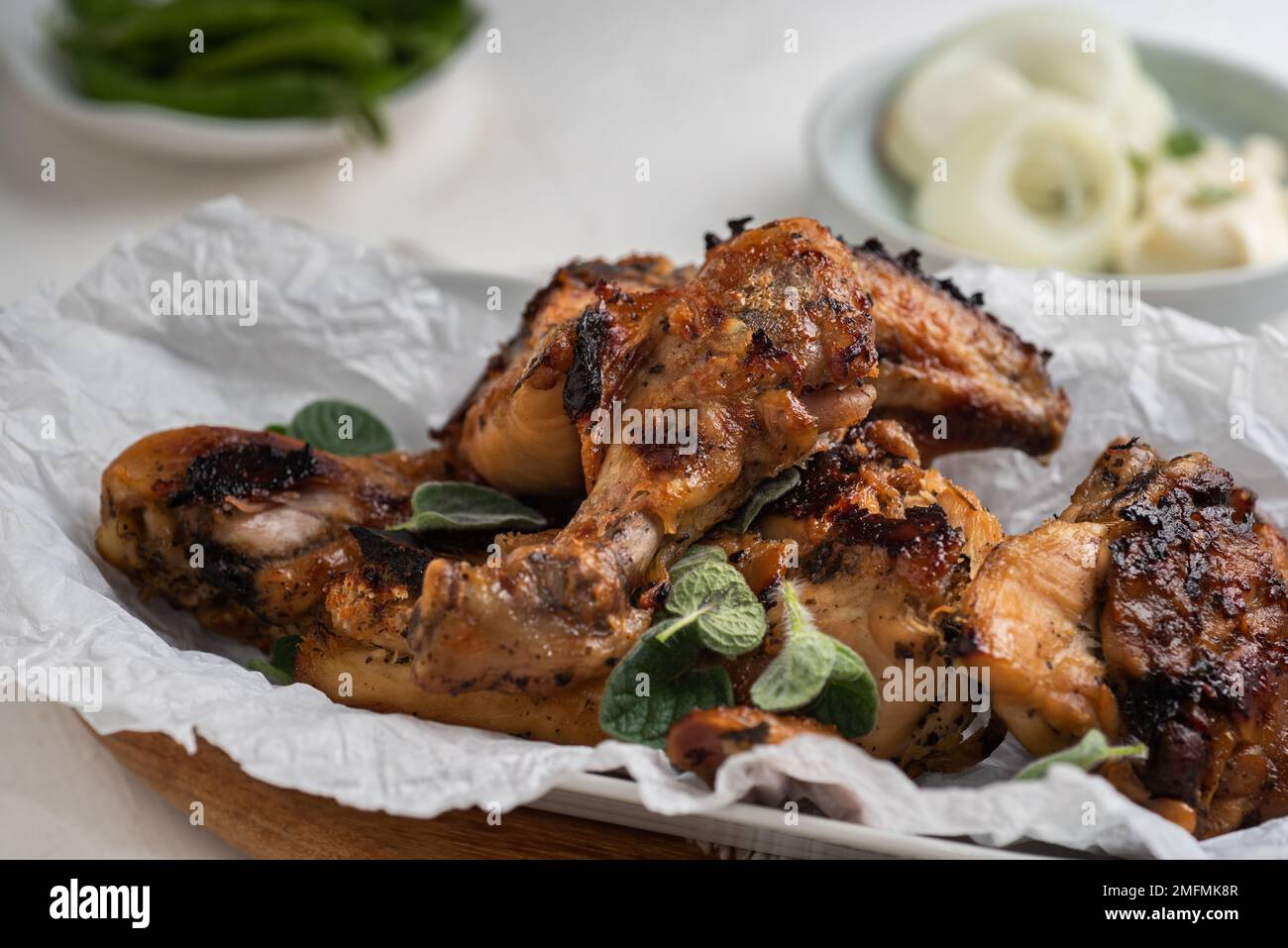 roasted chicken for dinner Stock Photo - Alamy