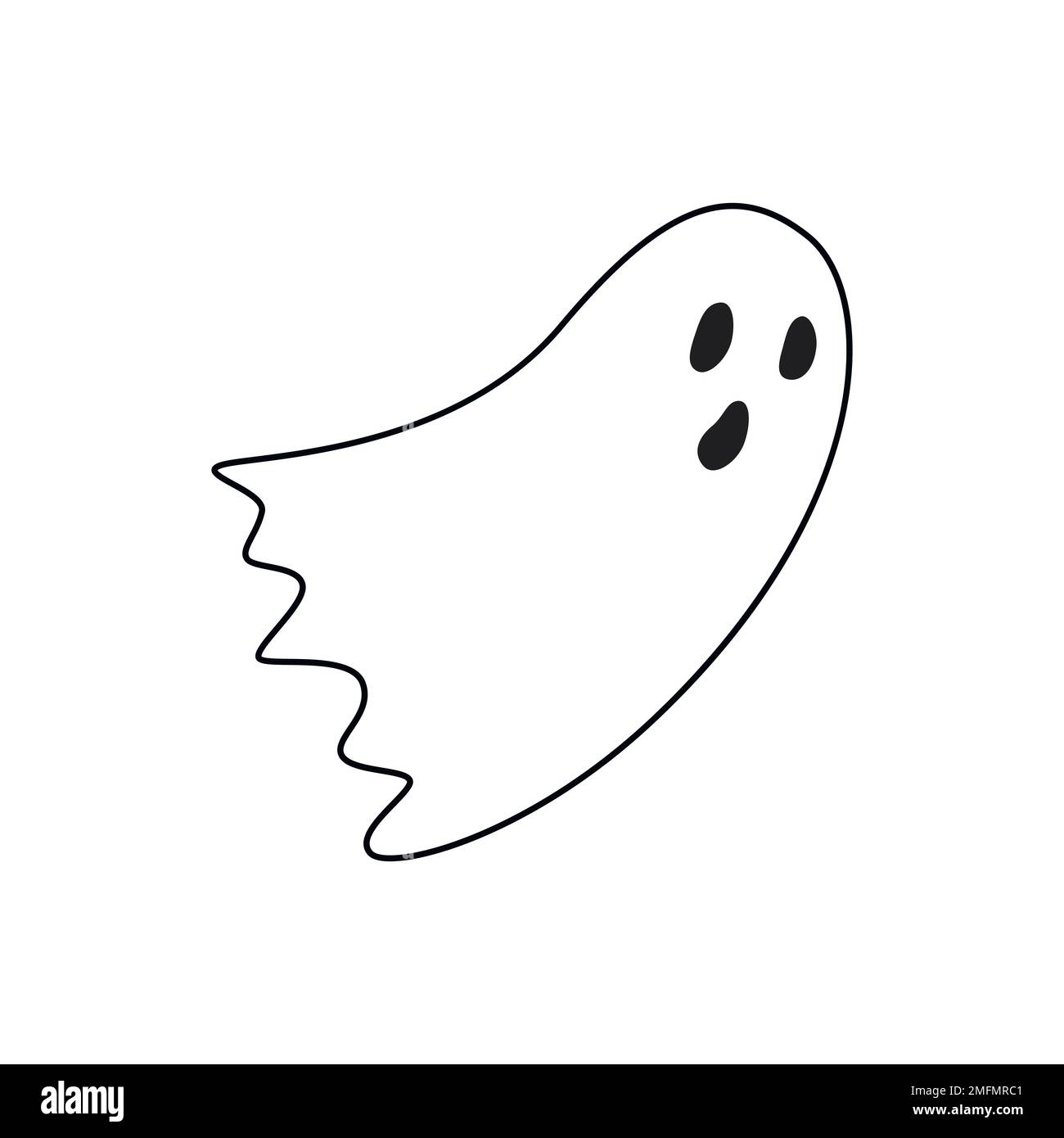 Ghost doodle. Hand drawn vector illustration isolated on white Stock