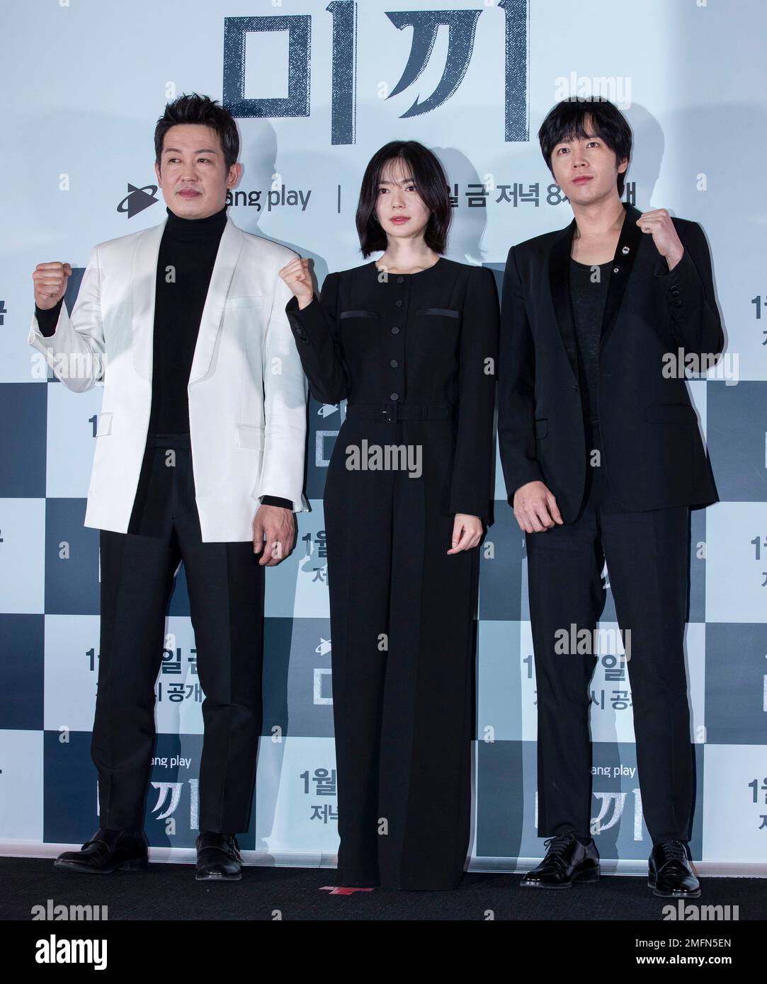 (L to R) South Korean actors Heo Seongtae, Lee Elijah and Jang Geun