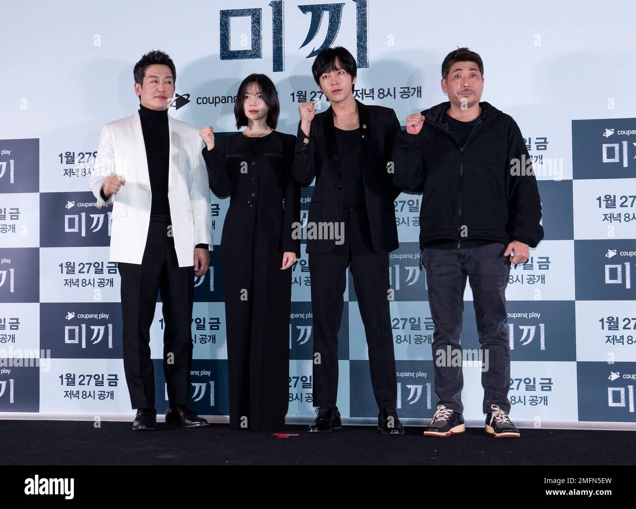 (L to R) South Korean actors Heo Seongtae, Lee Elijah, Jang Geunseok