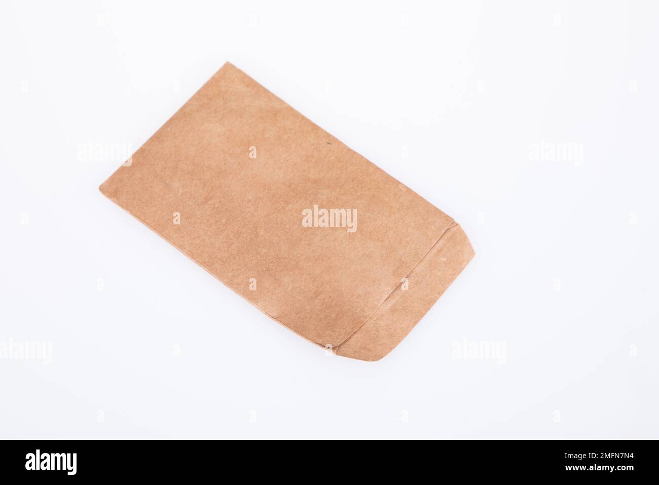 Kraft paper brown envelope folder isolated on white background Stock